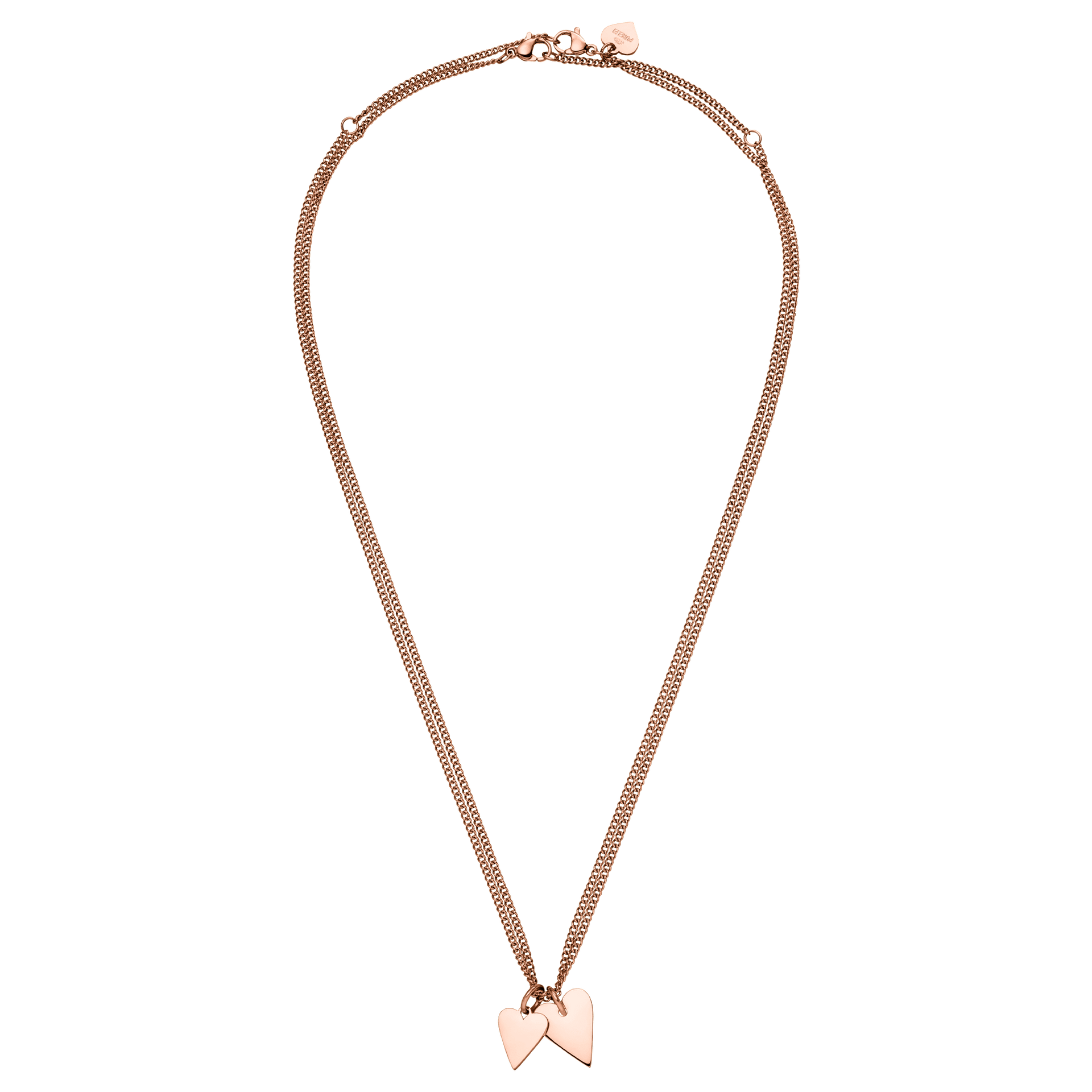 Roségoldene Kette mit herzförmigen Anhängern von PURELEI, elegant und feminin.