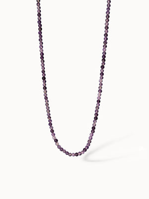 Amethyst Kette mit natürlichen lilafarbenen Perlen, verstellbar, edel und feminin, PURELEI Schmuck.