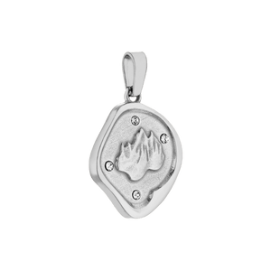 Silberner Anhänger mit Bergmotiv und funkelnden Akzenten von PURELEI, elegant und modern.