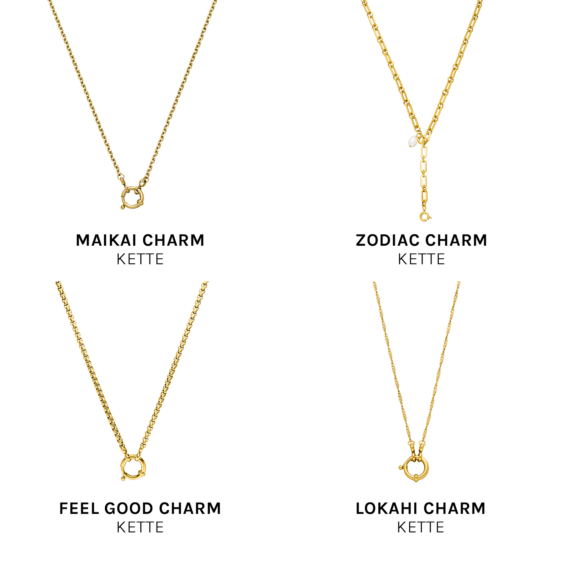 Goldener PURELEI Power Charm Anhänger mit Power-Gravur in elegantem Design, edel und feminin inszeniert.