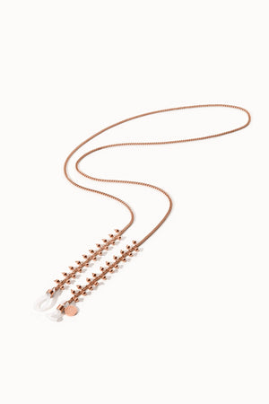 Roségoldene Kette mit zarten Anhängern, PURELEI, elegant und feminin.