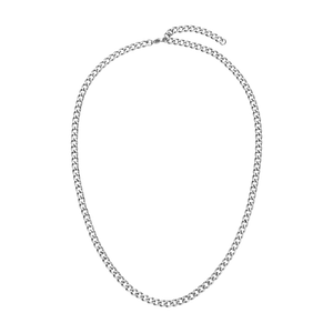 Silberne Kette mit glänzenden Gliedern, elegant und modern, von PURELEI.