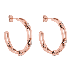 PURELEI Always Ohrringe in Roségold mit Zirkonia, Ketten-Glieder-Design, elegant und feminin, nickelfrei.