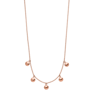 Roségoldene Kette mit Muschel-Anhängern von PURELEI, elegant und verspielt.