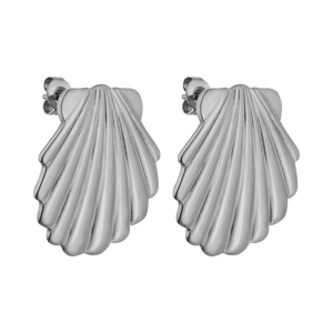 Silberne Muschel-Ohrringe von PURELEI mit eleganter Wellenstruktur
