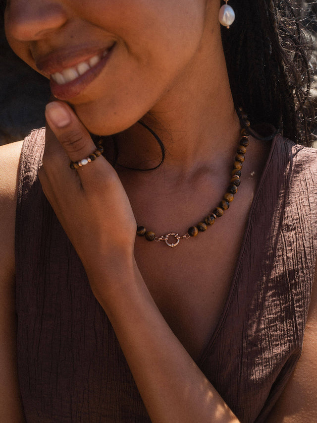 Tiger's Eye Pearl Ring