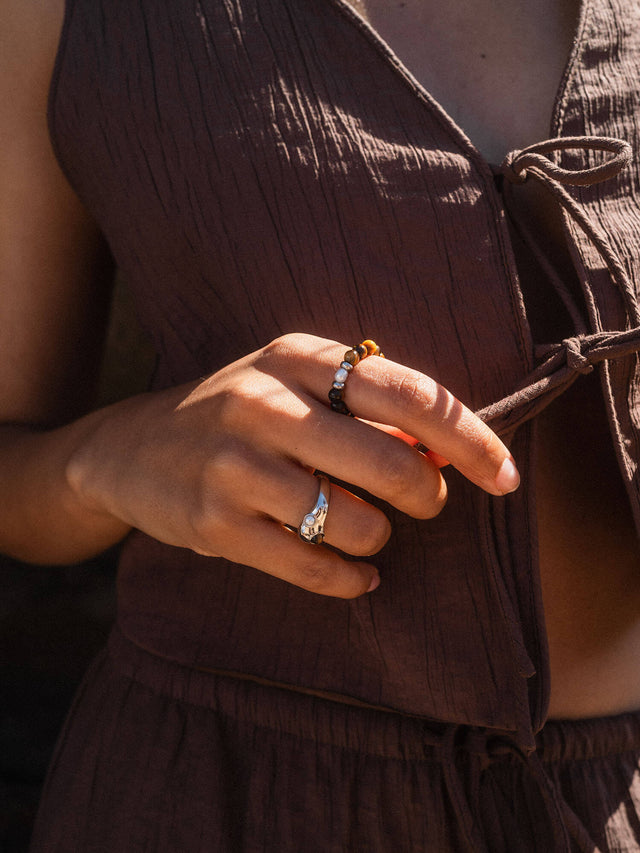 Tiger's Eye Pearl Ring