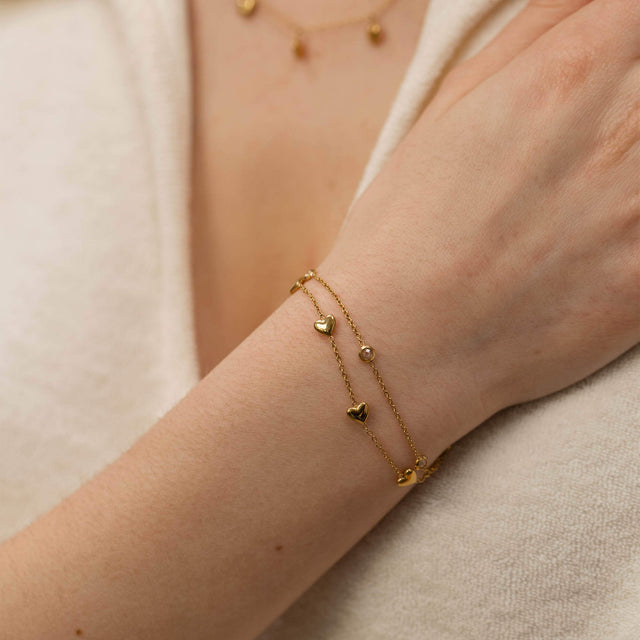 Glitter Heart Armband