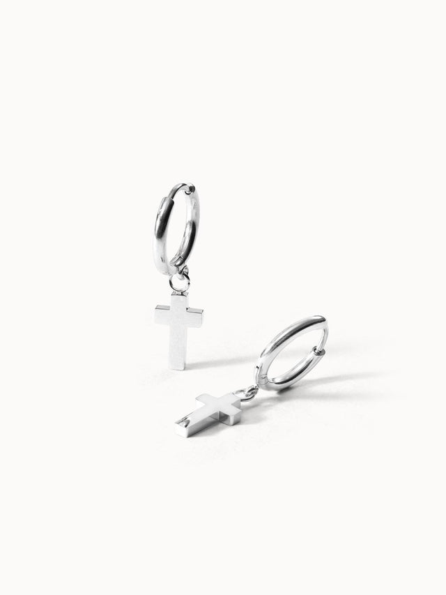 Cross Hoop Earring - INT PURELEI