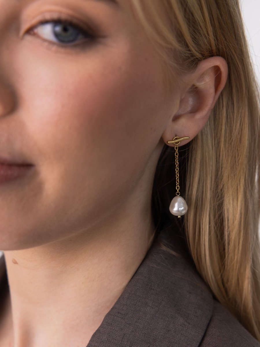 Drop Pearl Earrings - INT PURELEI